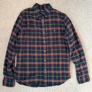 Like New Mens Todd Snyder Black Brown Check Flannel Button-Down Shirt - M